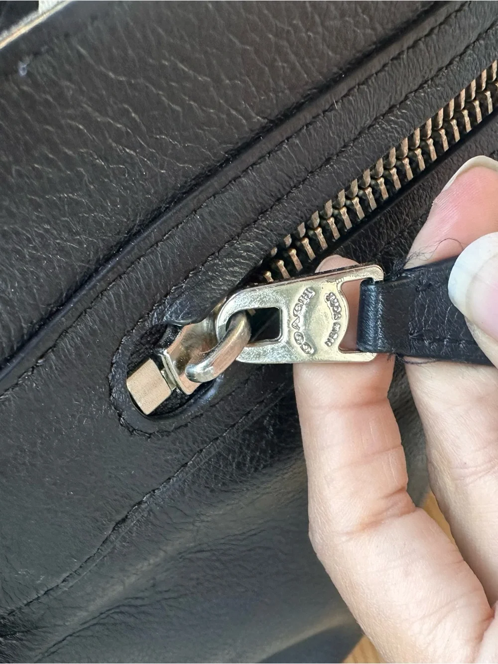 Coach Black Pebbled Leather Messenger Bag